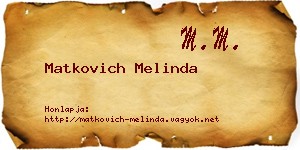 Matkovich Melinda névjegykártya