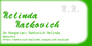 melinda matkovich business card